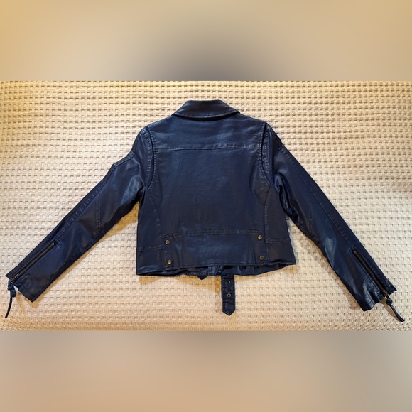 Artelier Nicole Miller Navy Faux Bomber/Moto Jacket (RARE) - Picture 4 of 9
